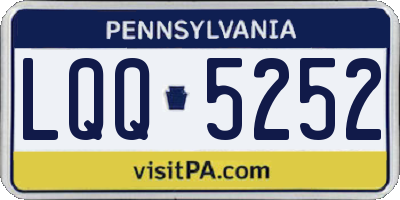 PA license plate LQQ5252