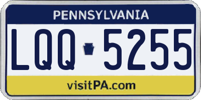 PA license plate LQQ5255