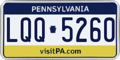 PA license plate LQQ5260