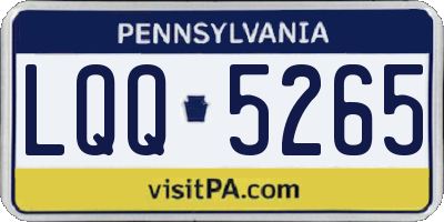 PA license plate LQQ5265