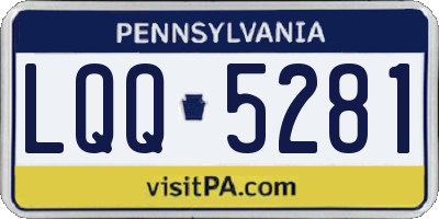 PA license plate LQQ5281