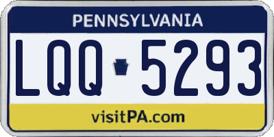PA license plate LQQ5293