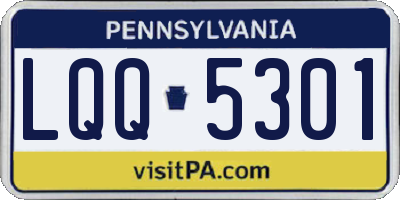 PA license plate LQQ5301