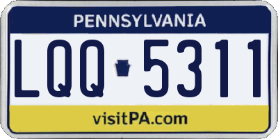 PA license plate LQQ5311