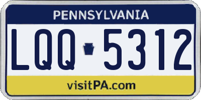 PA license plate LQQ5312