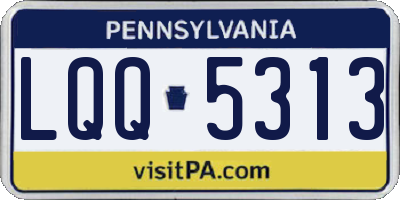 PA license plate LQQ5313
