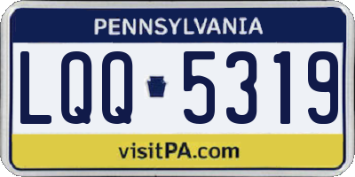 PA license plate LQQ5319