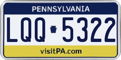 PA license plate LQQ5322