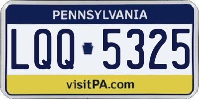 PA license plate LQQ5325