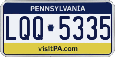 PA license plate LQQ5335