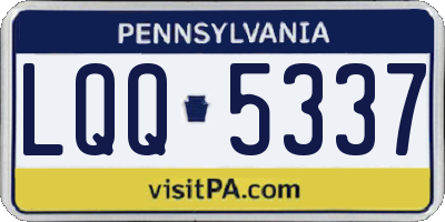 PA license plate LQQ5337