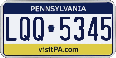 PA license plate LQQ5345