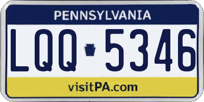 PA license plate LQQ5346