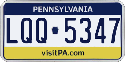 PA license plate LQQ5347