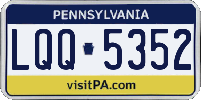 PA license plate LQQ5352