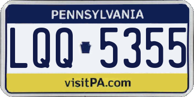PA license plate LQQ5355