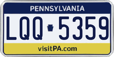 PA license plate LQQ5359