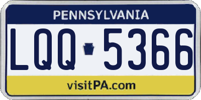 PA license plate LQQ5366