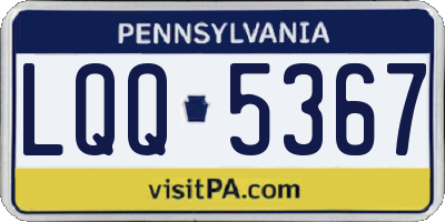 PA license plate LQQ5367