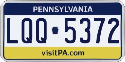 PA license plate LQQ5372