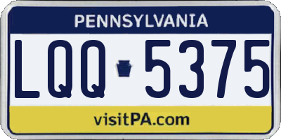 PA license plate LQQ5375