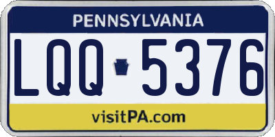 PA license plate LQQ5376