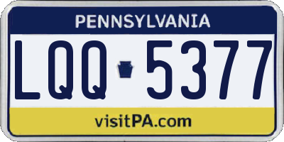 PA license plate LQQ5377