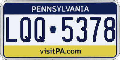 PA license plate LQQ5378