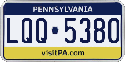 PA license plate LQQ5380