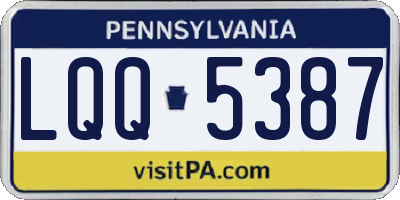 PA license plate LQQ5387