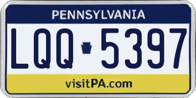 PA license plate LQQ5397