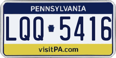 PA license plate LQQ5416