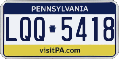 PA license plate LQQ5418