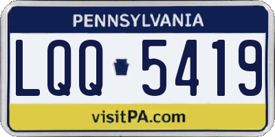 PA license plate LQQ5419