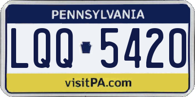 PA license plate LQQ5420