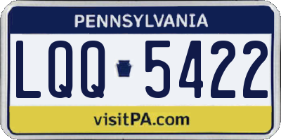 PA license plate LQQ5422