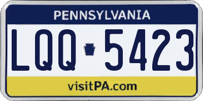 PA license plate LQQ5423