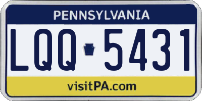 PA license plate LQQ5431