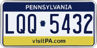 PA license plate LQQ5432