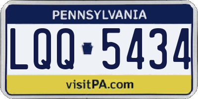 PA license plate LQQ5434