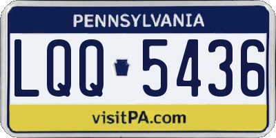 PA license plate LQQ5436