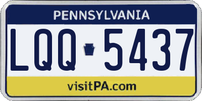 PA license plate LQQ5437