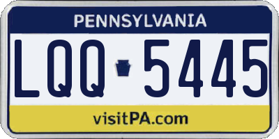 PA license plate LQQ5445
