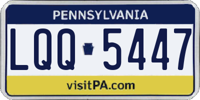PA license plate LQQ5447