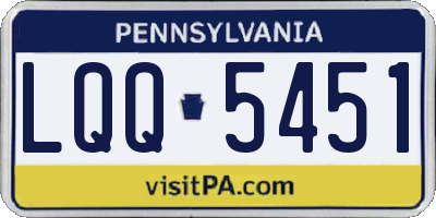 PA license plate LQQ5451