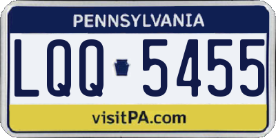 PA license plate LQQ5455