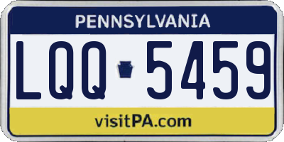 PA license plate LQQ5459