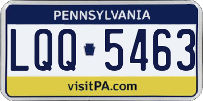 PA license plate LQQ5463