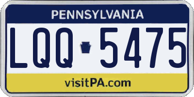 PA license plate LQQ5475