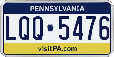 PA license plate LQQ5476